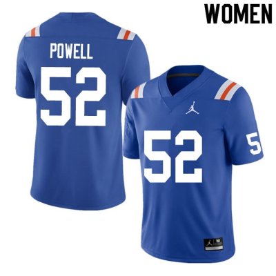 Women's Florida Gators #52 Antwuan Powell NCAA Nike Blue Throwback Authentic Stitched College Football Jersey OOM8662WH